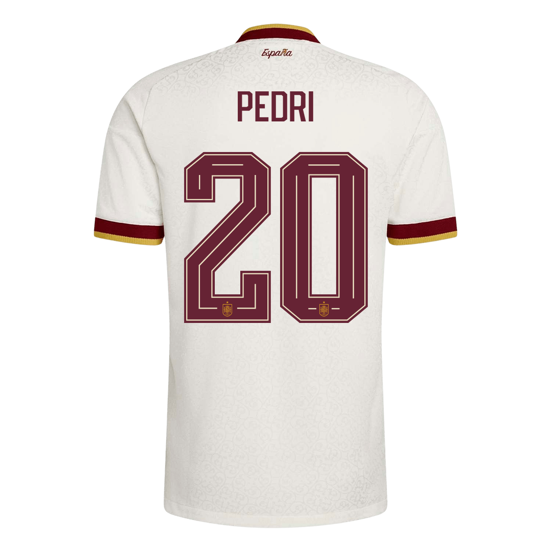 PEDRI #20 Spanyolország Játékos Verzió Idegenbeli Mez Világbajnoki 2026 Fehér