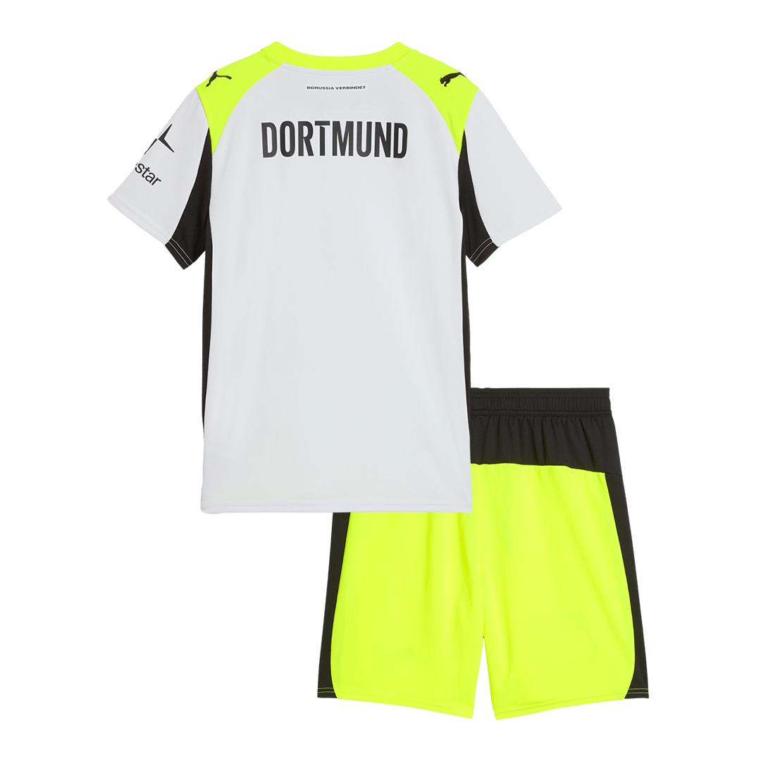 Borussia Dortmund Gyerek Idegenbeli Készlet(Mez+Nadrág) 2025/26 Szürke