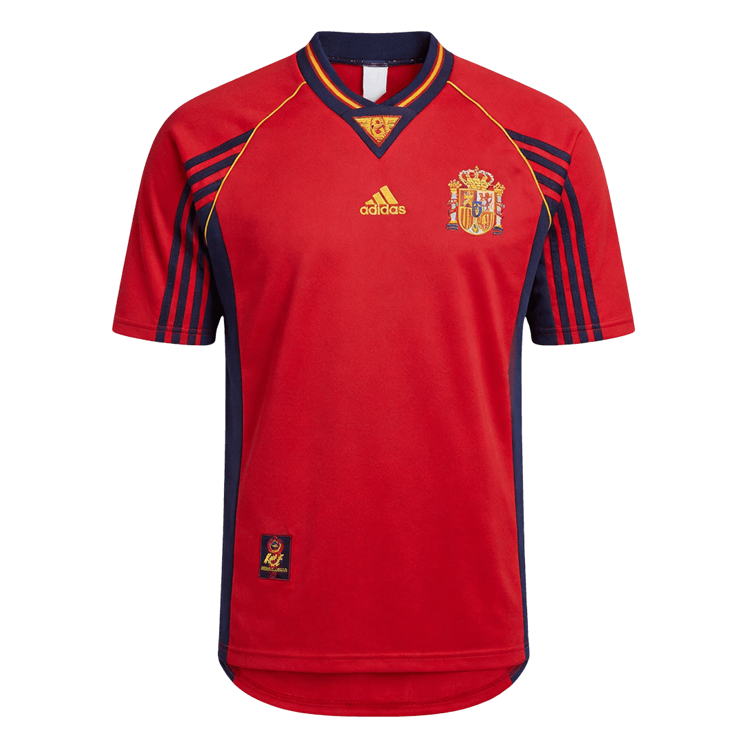Spanyolország Hazai Retro Futball Mez 1998 Piros
