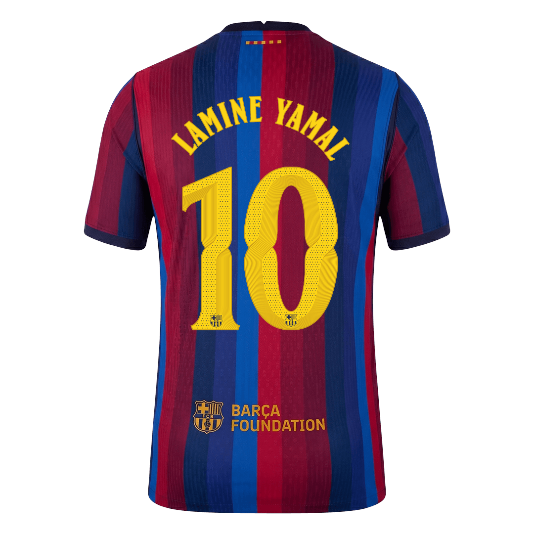 LAMINE YAMAL #10 Barcelona Játékos Verzió Hazai Mez 2026/27 Piros & Kék - UCL