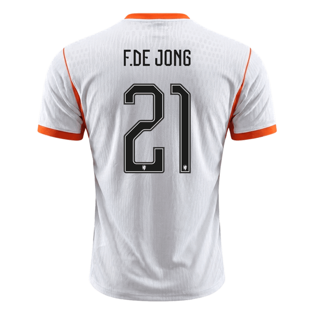 F.DE JONG #21 Hollandia Játékos Verzió Idegenbeli Mez Világbajnoki 2026 Fehér