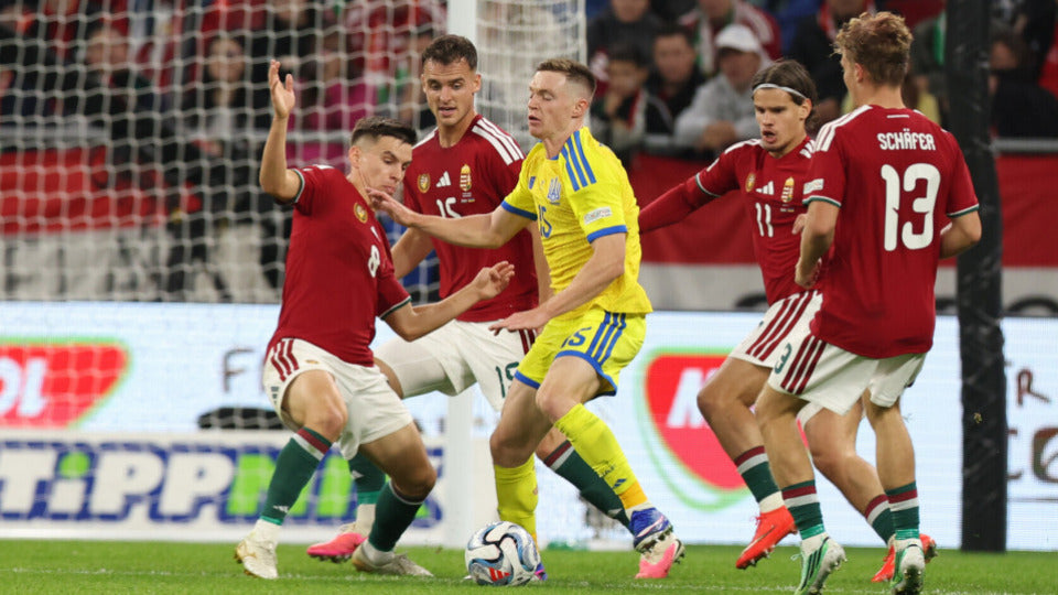 Magyar és ukrán játékosok párharca a Puskás Arénában