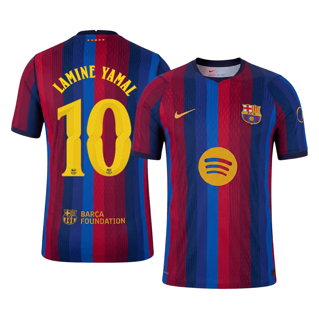 LAMINE YAMAL #10 Barcelona Játékos Verzió Hazai Mez 2026/27 Piros & Kék - UCL
