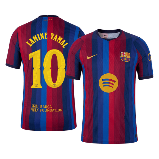 LAMINE YAMAL #10 Barcelona Játékos Verzió Hazai Mez 2026/27 Piros & Kék - UCL