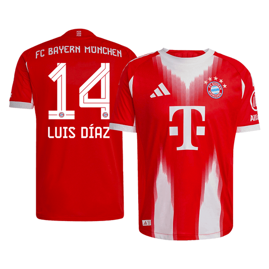 LUIS DÍAZ #14 Játékos Bayern Munich Otthon Soccer Mez 2025/26 Piros