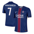 KVARATSKHELIA #7 Játékos PSG Otthon Soccer Mez 2025/26 Haditengerészet
