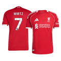 WIRTZ #7 Játékos Liverpool Otthon Soccer Mez 25/26 Piros