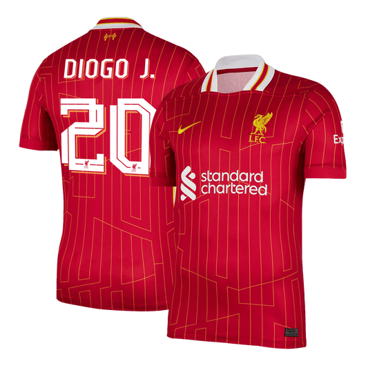 DIOGO J. #20 Liverpool Otthon Soccer Mez Piros - UCL 2025/26