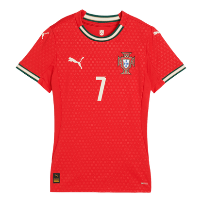 Női RONALDO #7 Portugália Otthon Futball Mez 2025 Piros