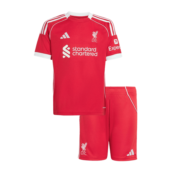 Gyerekek Liverpool Otthon Soccer Mez Készlet(Mez+Rövidnadrág) 25/26 Piros 2025/26