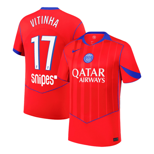 VITINHA #17 PSG Idegenbeli Harmadik Mez 2025/26 Piros