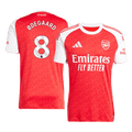 ØDEGAARD #8 Arsenal Otthoni Soccer Mez 2025/26 Piros