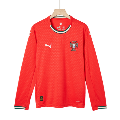 RONALDO #7 Portugália Otthon Hosszú Ujjú Mez 2025-Piros