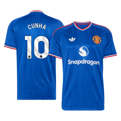CUNHA #10 Manchester United Játékos Verzió Idegenbeli Mez 2026/27 Kék