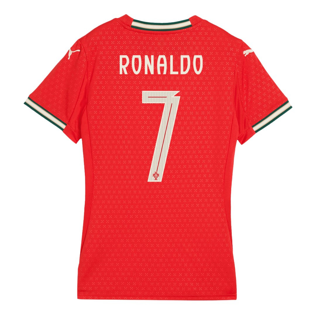 Női RONALDO #7 Portugália Otthon Futball Mez 2025 Piros