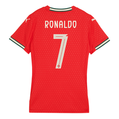 Női RONALDO #7 Portugália Otthon Futball Mez 2025 Piros