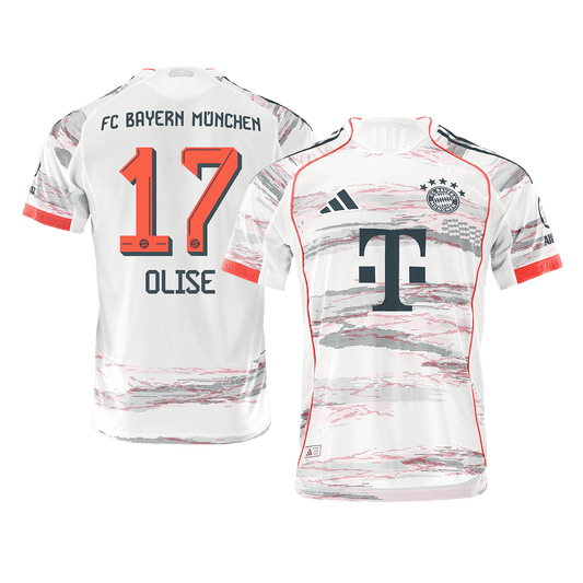 OLISE #17 Bayern Munich Játékos Idegenbeli Mez 2025/26 Fehér