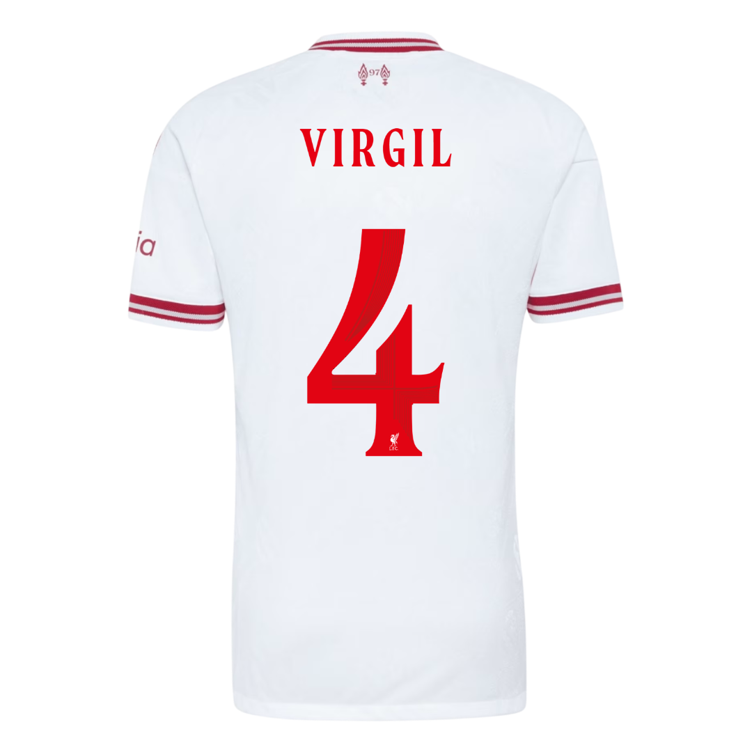 VIRGIL #4 Liverpool Játékos Verzió Idegenbeli Mez 2026/27 Fehér - UCL
