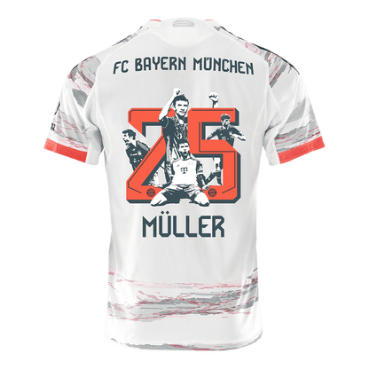 MÜLLER Special #25 Játékos Bayern Munich Idegenbeli Soccer Mez 2025/26 Fehér
