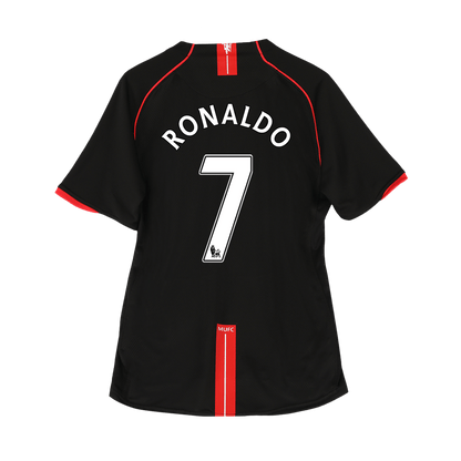 RONALDO #7 Manchester United Idegenbeli Retro Futball Mez 2007/08 Fekete 2025/26