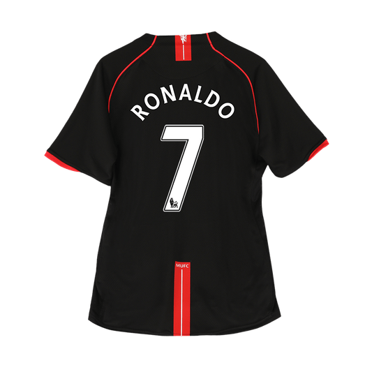 RONALDO #7 Manchester United Idegenbeli Retro Futball Mez 2007/08 Fekete 2025/26