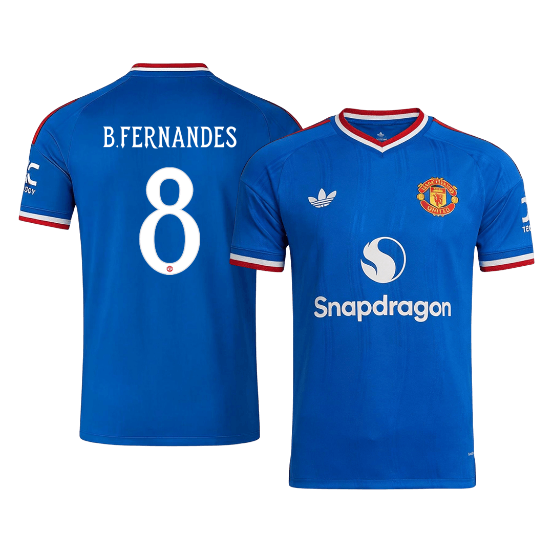 B. FERNANDES #8 Manchester United Idegenbeli Mez 2026/27 Kék