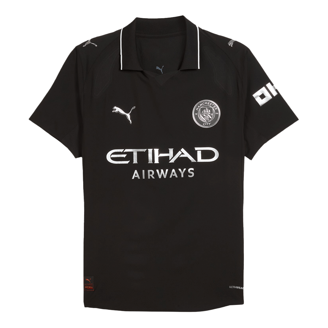 Játékos Manchester City Idegenbeli Soccer Mez 2025/26 Fekete