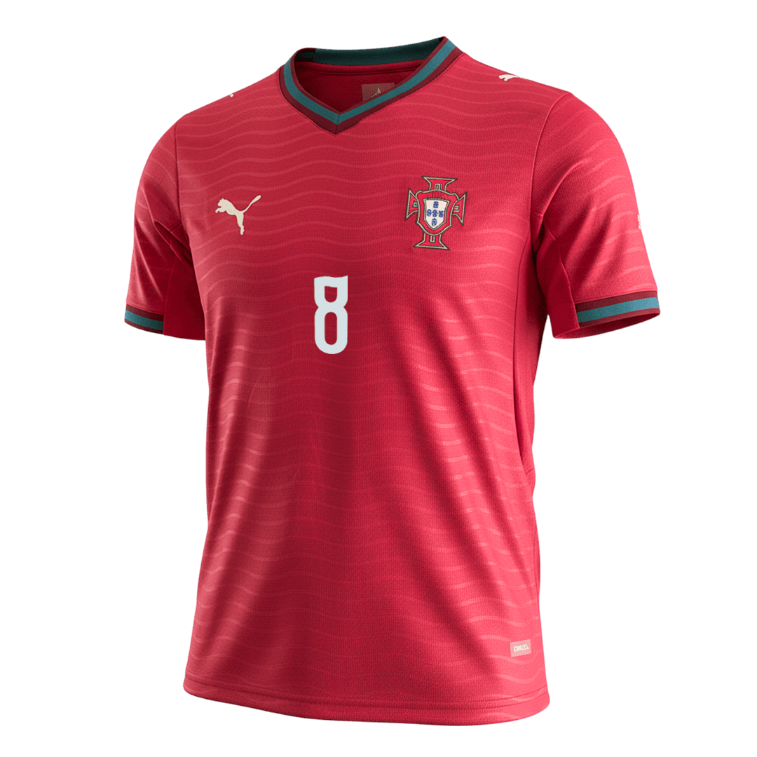 B.FERNANDES #8 Portugália Hazai Világbajnoki Mez 2026 Piros
