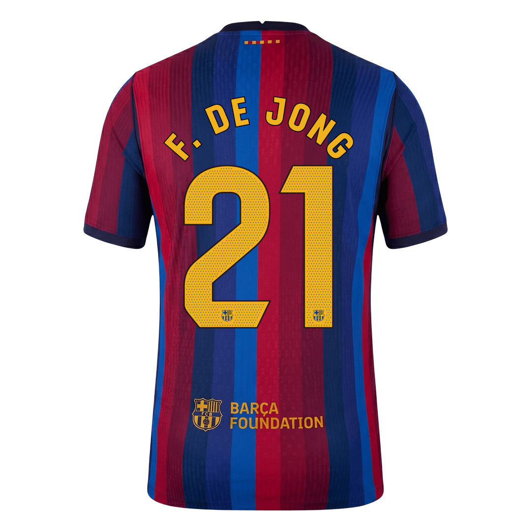 F. DE JONG #21 Barcelona Játékos Verzió Hazai Mez 2026/27 Piros & Kék