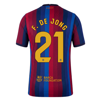 F. DE JONG #21 Barcelona Játékos Verzió Hazai Mez 2026/27 Piros & Kék