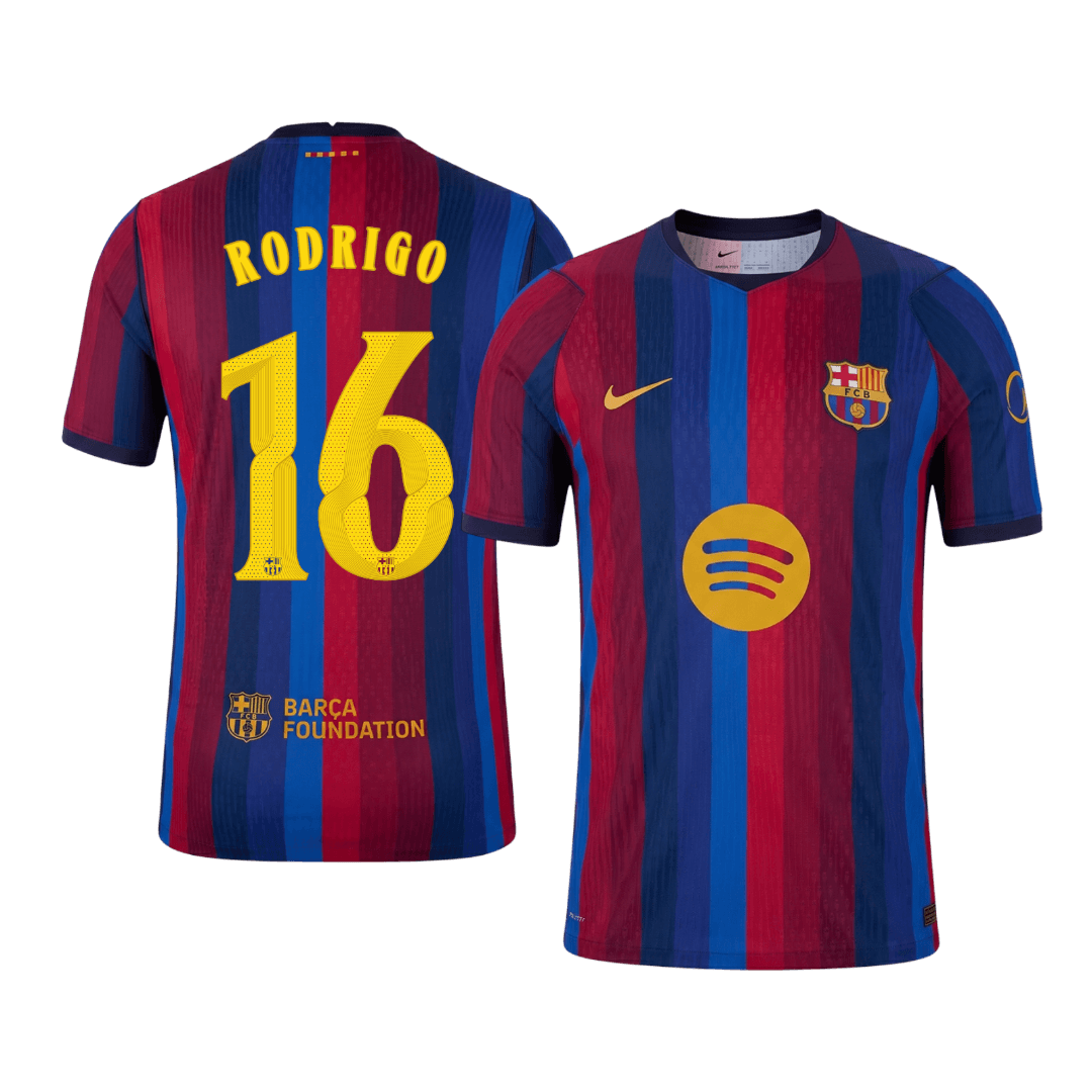 RODRIGO #16 Barcelona Játékos Verzió Hazai Mez 2026/27 Piros & Kék - UCL