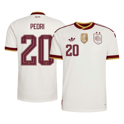PEDRI #20 Spanyolország Játékos Verzió Idegenbeli Mez Világbajnoki 2026 Fehér