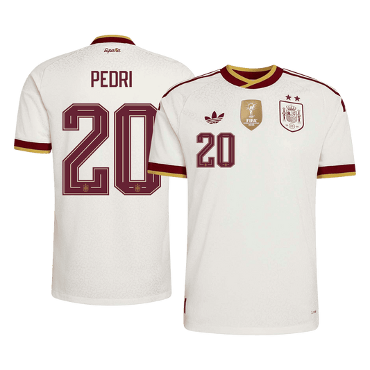 PEDRI #20 Spanyolország Játékos Verzió Idegenbeli Mez Világbajnoki 2026 Fehér