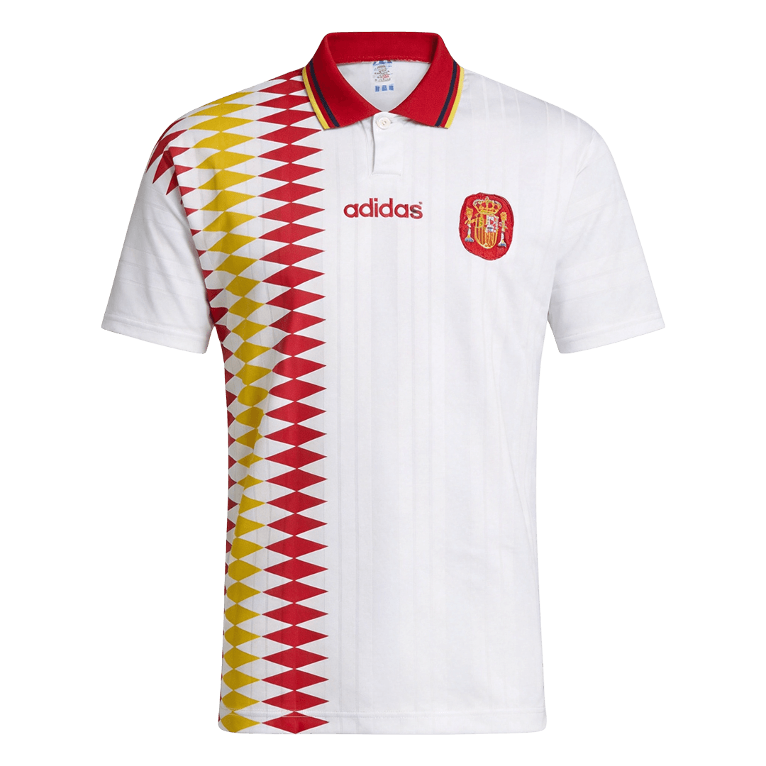Spanyolország Idegenbeli Retro Futball Mez 1994 Fehér