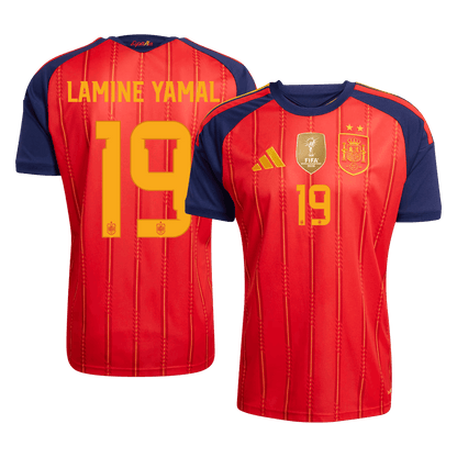 LAMINE YAMAL #19 Spanyolország Játékos Verzió Hazai Mez Világbajnoki 2026 Piros