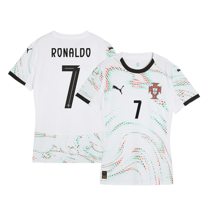 Női RONALDO #7 Portugália Idegenbeli Futball Mez 2025 Fehér