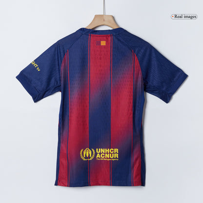 RAPHINHA #11 Játékos Barcelona Otthon Soccer Mez 2025/26 Piros&Kék