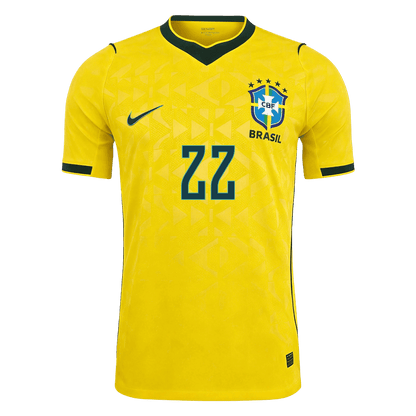 JOÃO PEDRO #22 Brazília Játékos Verzió Hazai Mez Világbajnoki 2026 Sárga