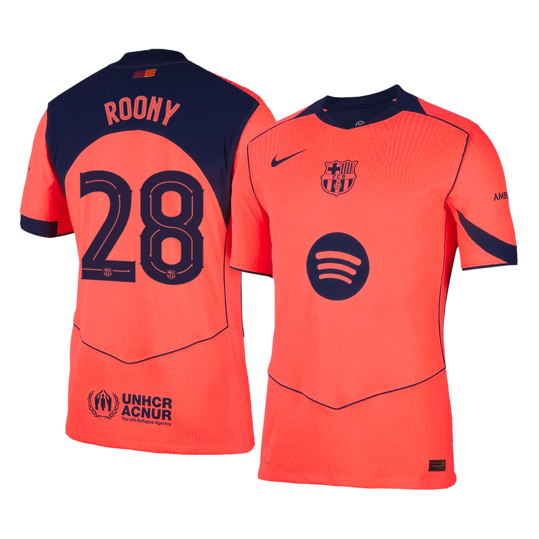 ROONY #28 Barcelona Játékos Idegenbeli Harmadik Mez 2025/26 Narancs