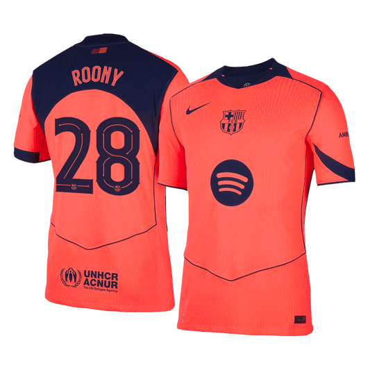 ROONY #28 Barcelona Játékos Idegenbeli Harmadik Mez 2025/26 Narancs