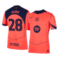 ROONY #28 Barcelona Játékos Idegenbeli Harmadik Mez 2025/26 Narancs