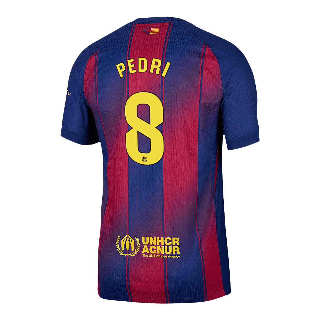 PEDRI #8 Játékos Barcelona Otthon Soccer Mez 2025/26 Piros&Kék