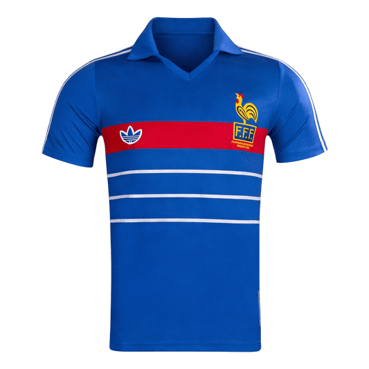 Franciaország Hazai Retro Futball Mez 1984 Kék