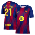 F.DE JONG #21 Barcelona Otthon Soccer Mez 2025/26 Piros&Kék