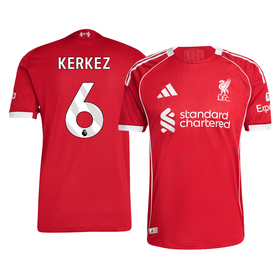 KERKEZ #6 Játékos Liverpool Otthon Soccer Mez 25/26 Piros 2025/26