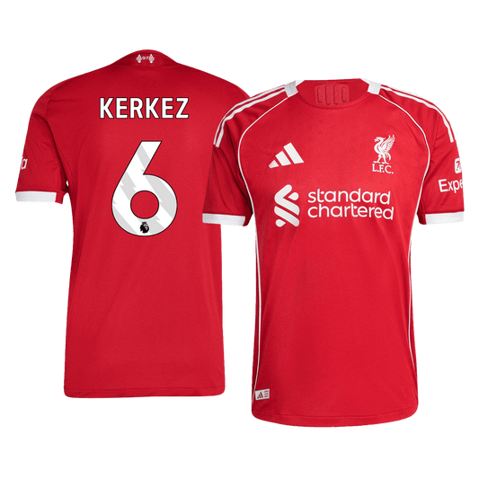 KERKEZ #6 Játékos Liverpool Otthon Soccer Mez 25/26 Piros 2025/26