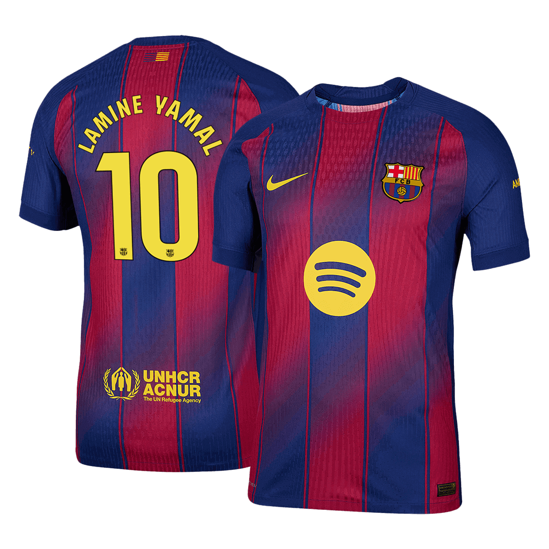 LAMINE YAMAL #10 Játékos Barcelona Otthon Soccer Mez 2025/26 Piros&Kék