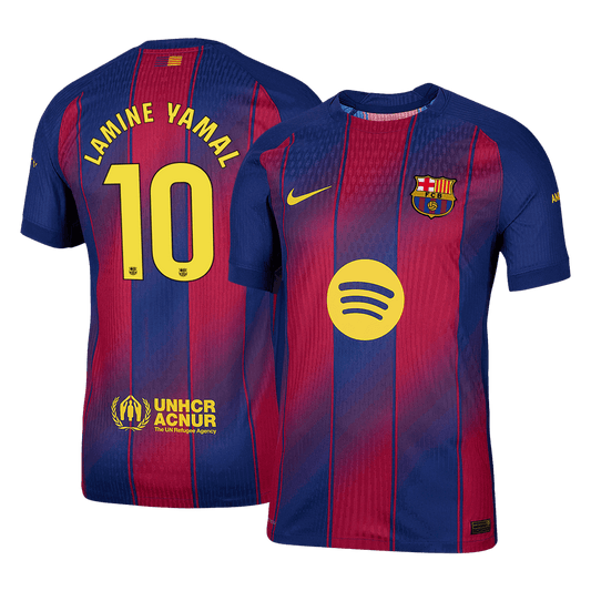 LAMINE YAMAL #10 Játékos Barcelona Otthon Soccer Mez 2025/26 Piros&Kék