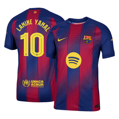 LAMINE YAMAL #10 Játékos Barcelona Otthon Soccer Mez 2025/26 Piros&Kék - UCL