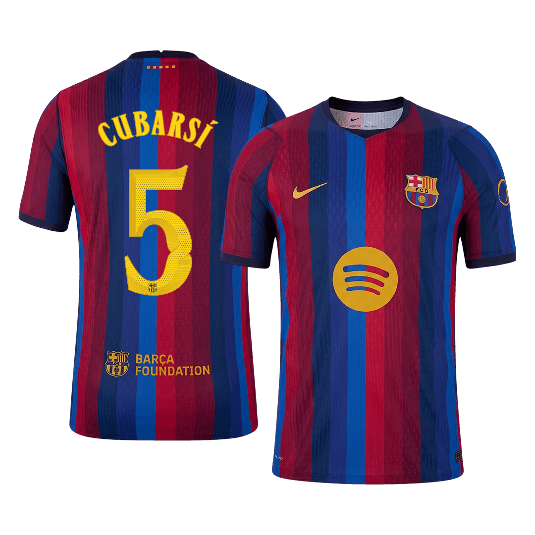 CUBARSÍ #5 Barcelona Játékos Verzió Hazai Mez 2026/27 Piros & Kék - UCL